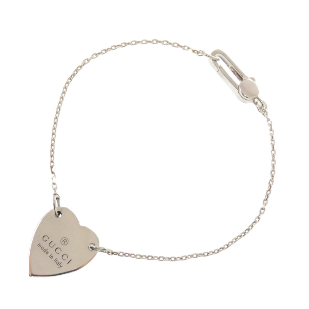 GUCCI Silver Heart Charm Bracelet